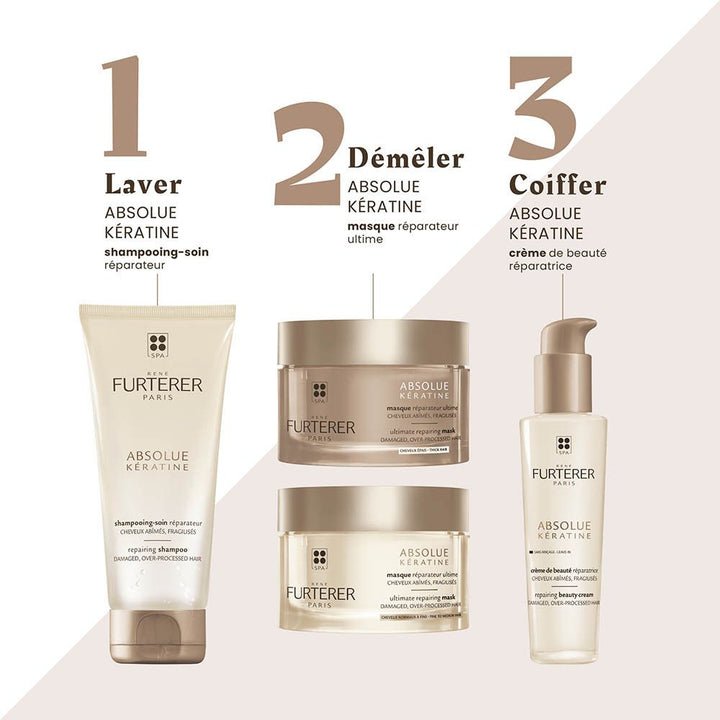 René Furterer Absolue Keratine Mascarilla de reparación intensiva para cabello dañado y muy tratado 200ml
