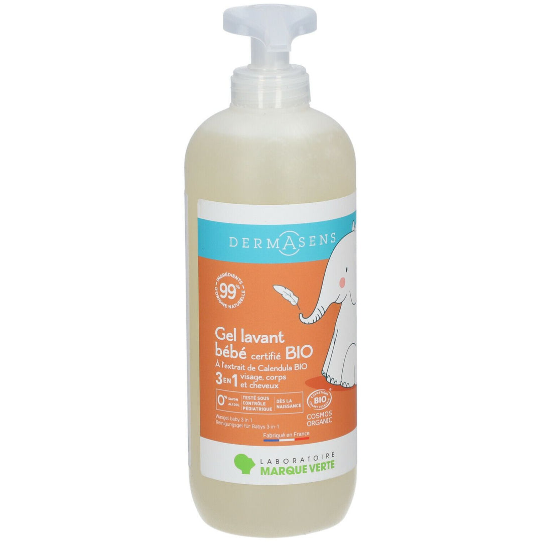 Dermasens 3 em 1 Gel de Banho Orgânico para Bebê 500ml