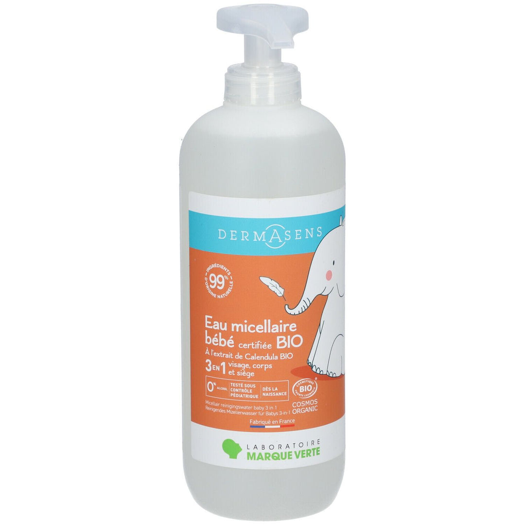 Dermasens 3 en 1 Agua micelar limpiadora ecológica para bebé 500ml