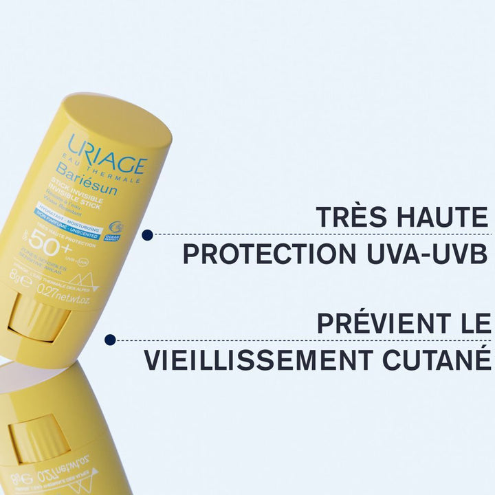 Uriage Bariésun واقي شمس ستيك غير معطر وغير مرئي SPF50+ - 8g