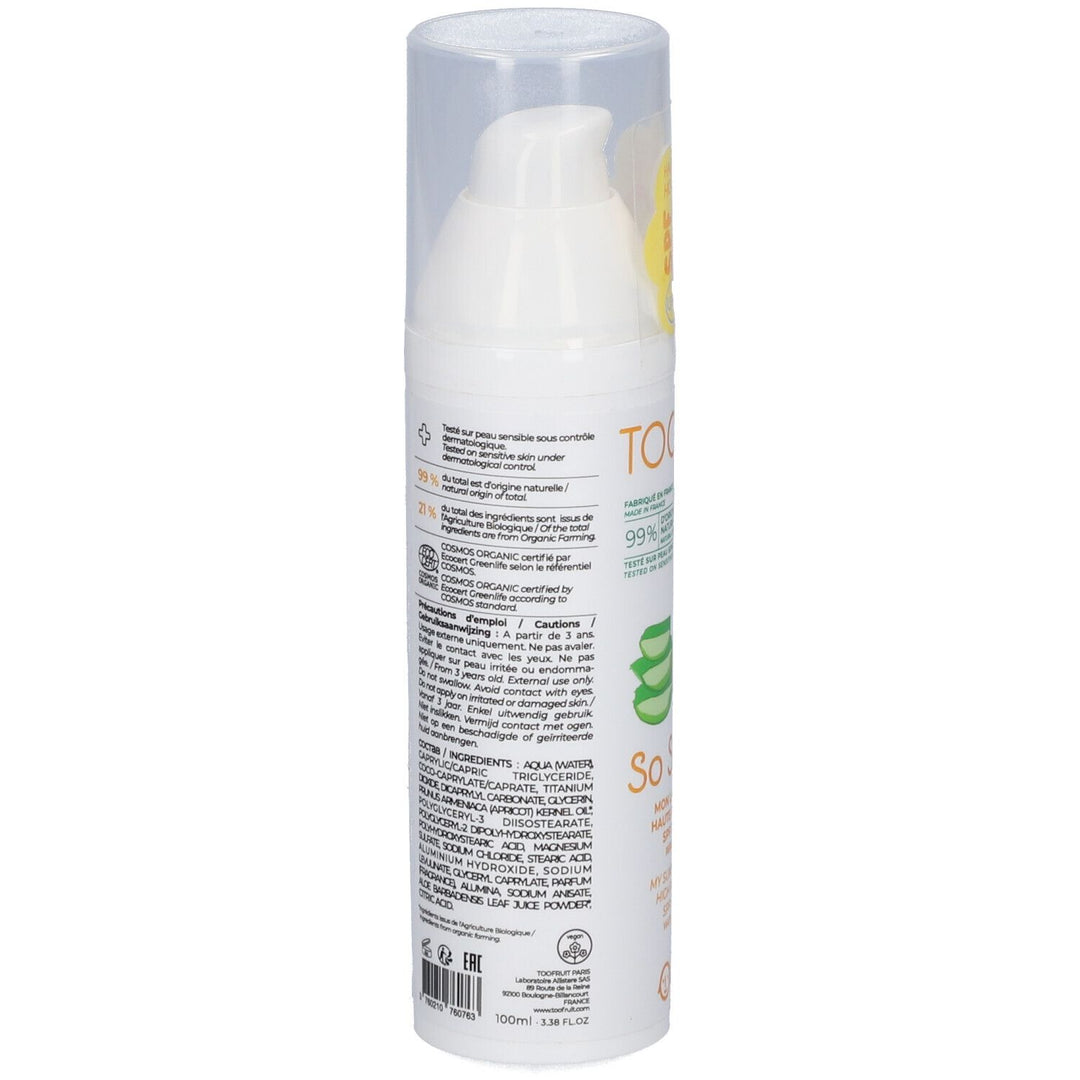 Toofruit So Solaire High Protection Index 50 - Non-oily Fluid Apricot - Aloe Vera 100ml (3.38fl oz)