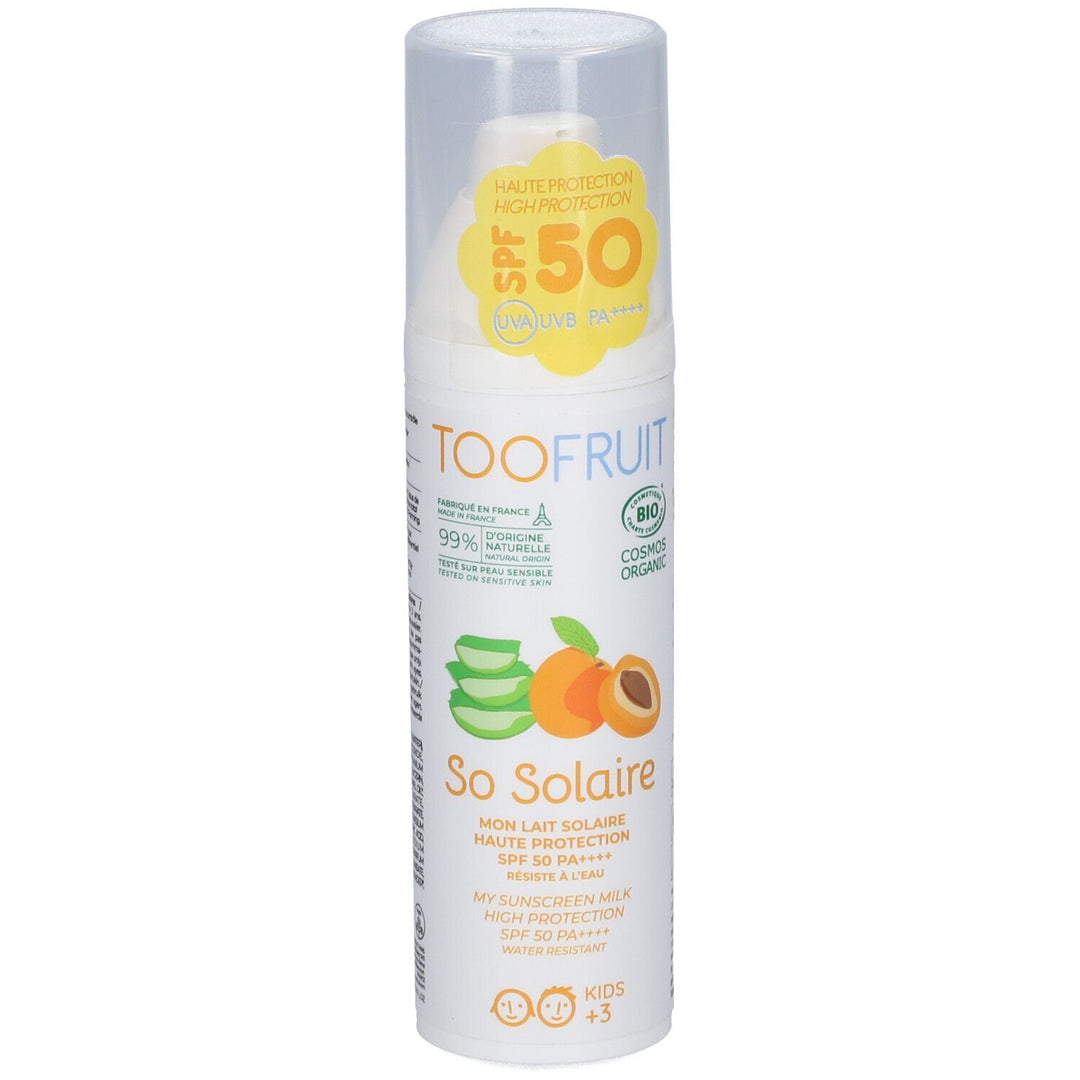 Toofruit So Solaire High Protection Index 50 - Non-oily Fluid Apricot - Aloe Vera 100ml (3.38fl oz)