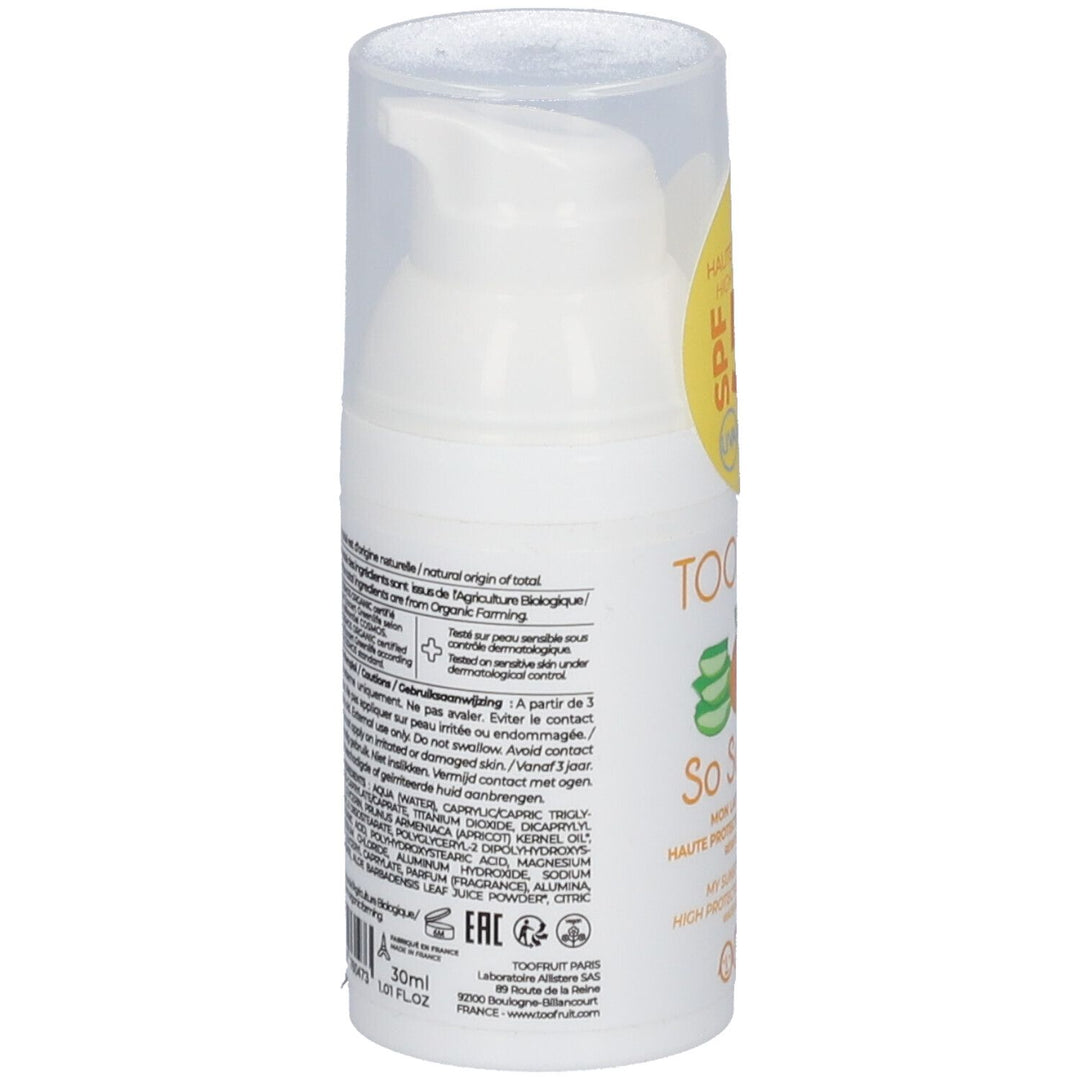 Toofruit So Solaire SPF50 Non Greasy Fluid Apricot & Aloe vera 30ml (1.01fl oz)