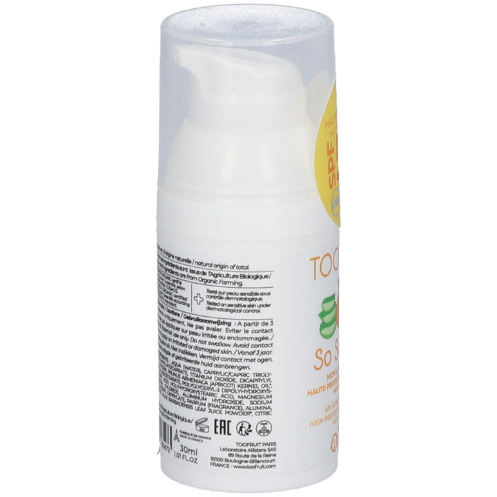 Toofruit So Solaire SPF50 Non Greasy Fluid Apricot & Aloe vera 30ml (1.01fl oz)