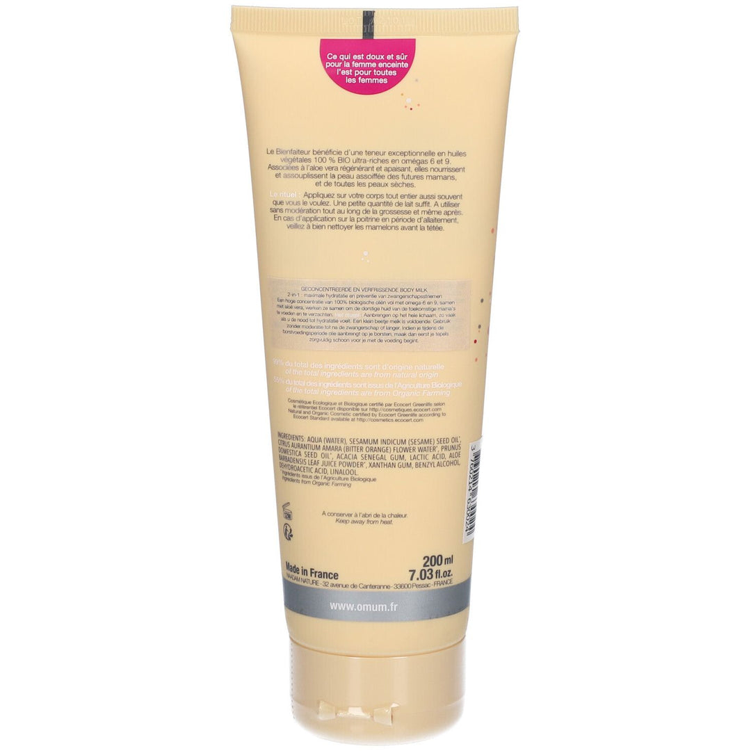 Omum Le Bienfaiteur Lait Corporel Concentré Hydratant Bio 200ml