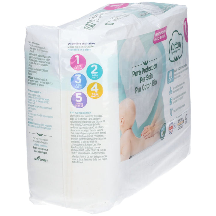 Cottony Organic Cotton Diapers Size 1 2-5kg x27