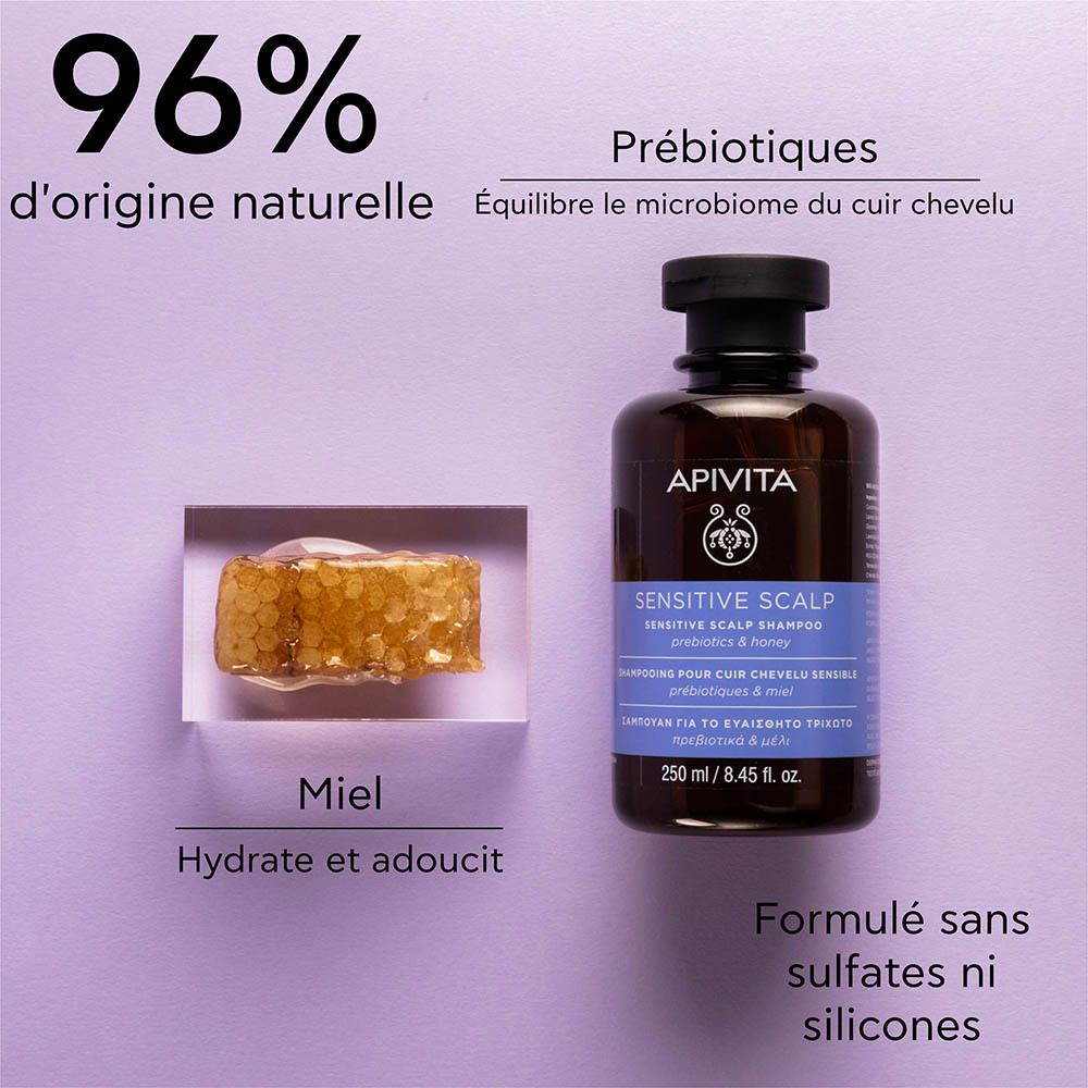 Apivita Lavender and Honey Champú para cuero cabelludo sensible 250ml