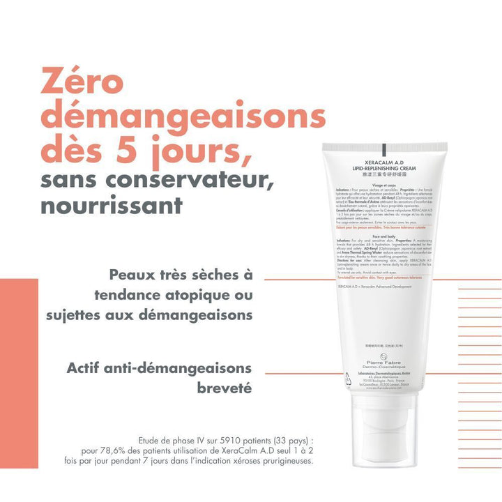 Avène XeraCalm A.D Lipid-Replenishing Cream for Very Dry Skin 200ml (6.76 fl oz)