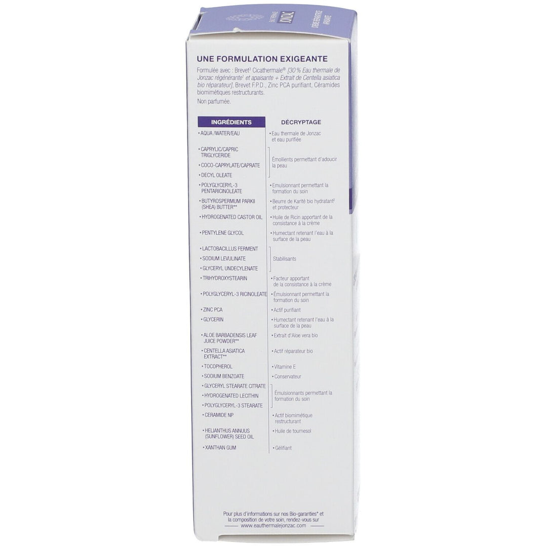 Eau thermale Jonzac +Cica Crème réparatrice apaisante 100ml
