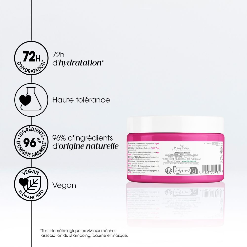 Klorane Prickly Pear Masque repulpant 72h Hydratation & Brillance 250ml