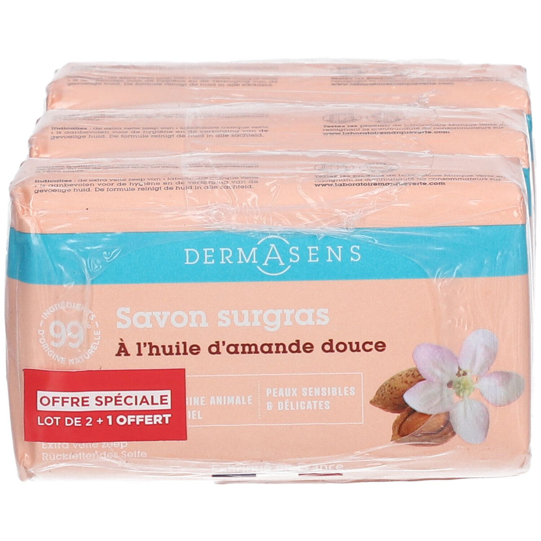 Dermasens Sweet Almond overvette zeep 200g x3