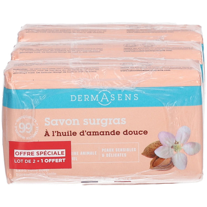 Dermasens Sweet Almond overvette zeep 200g x3