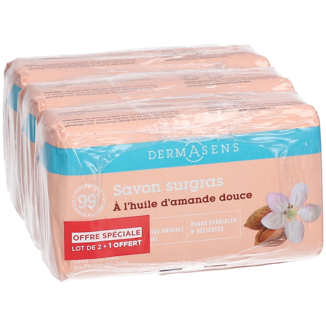 Dermasens Sweet Almond overvette zeep 200g x3