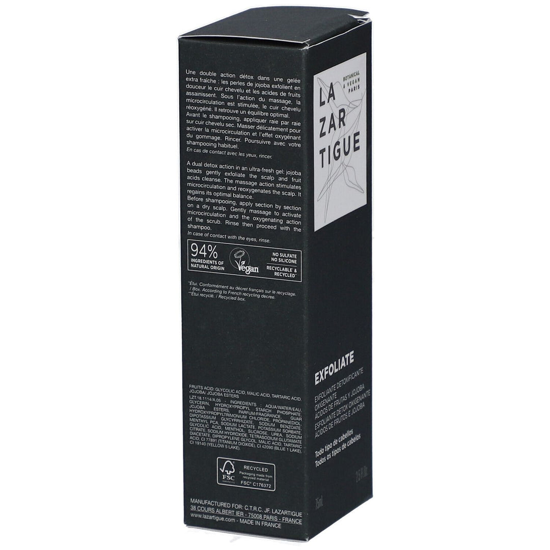 Lazartigue Exfoliate Exfoliating and purifying pre-shampoo gel for the scalp 75ml (2.53fl oz)