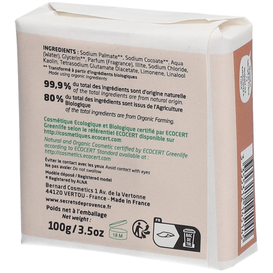 Secrets de Provence Rote Tonerde-Seifen mit dem Duft von Bois de Provence 100g
