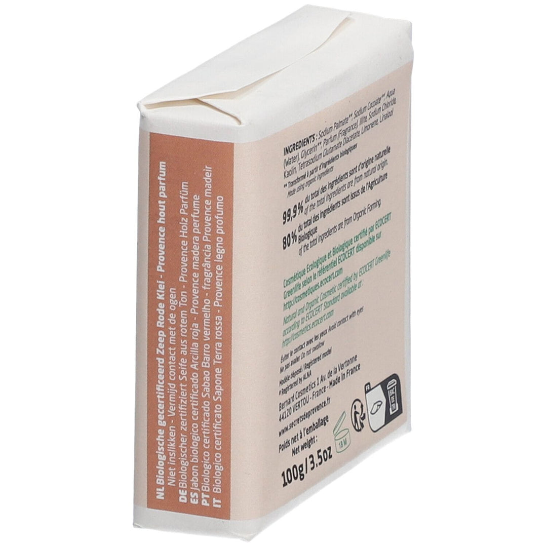 Secrets de Provence Rote Tonerde-Seifen mit dem Duft von Bois de Provence 100g