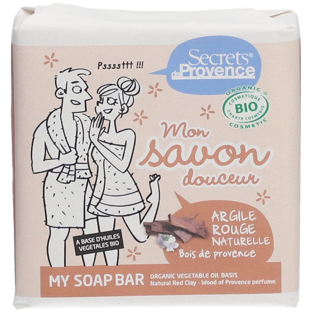Secrets de Provence Rote Tonerde-Seifen mit dem Duft von Bois de Provence 100g