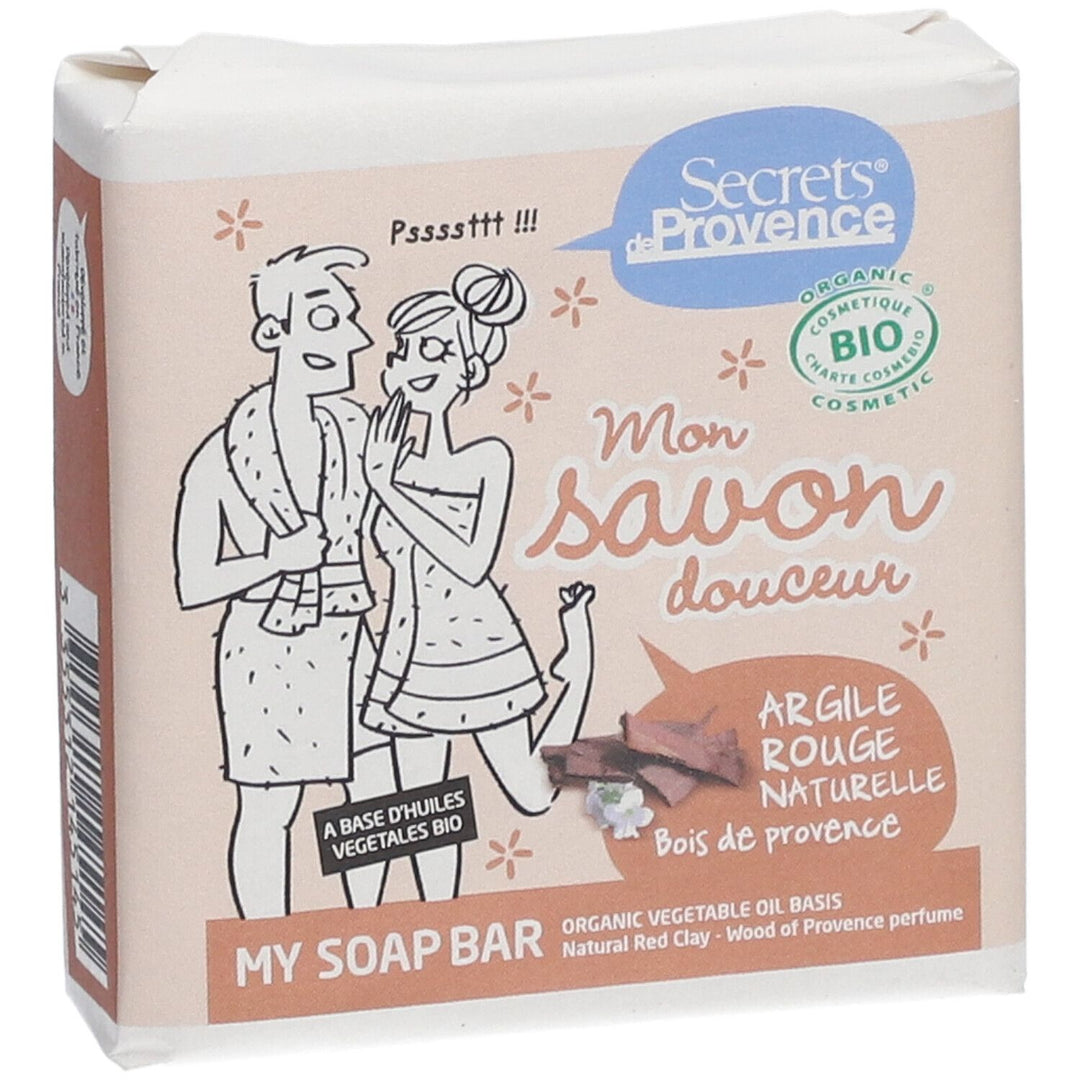 Secrets de Provence Rote Tonerde-Seifen mit dem Duft von Bois de Provence 100g
