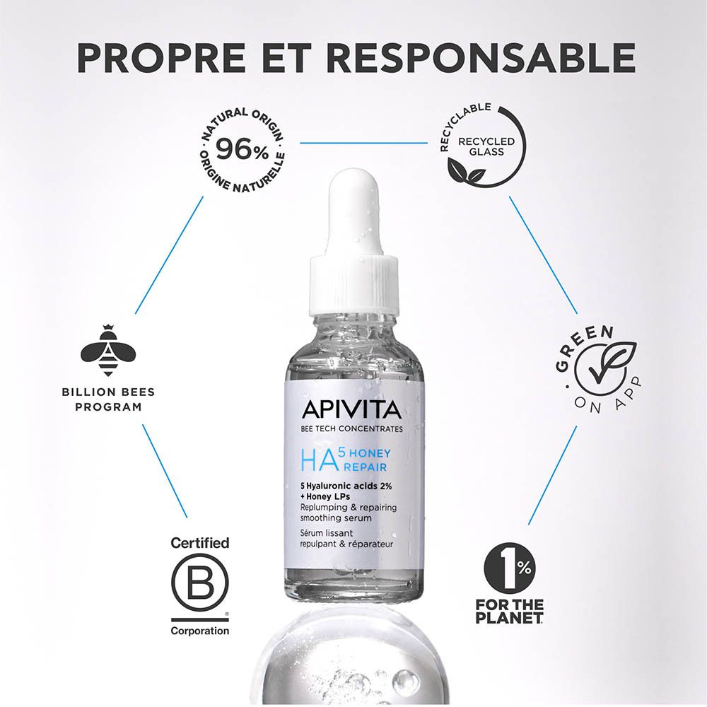 Apivita Bee Tech Concentrates H5 Honey Repair Sérum Alisador, Preenchedor e Reparador 30ml