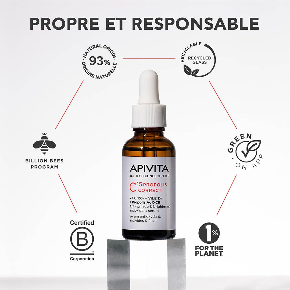 Apivita Bee Tech Concentrates C15 Propolis Correct Anti-Wrinkle and Radiance Serum 30ml (1.01 fl oz)