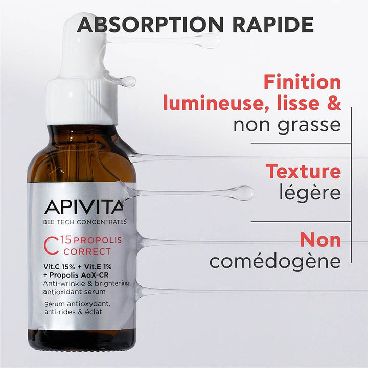 Apivita Bee Tech Concentrates C15 Propolis Correct Anti-Wrinkle and Radiance Serum 30ml (1.01 fl oz)