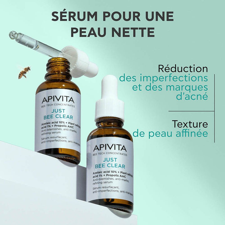 Apivita Just Bee Clear Sérum resurfaçant pour imperfections et marques 30ml