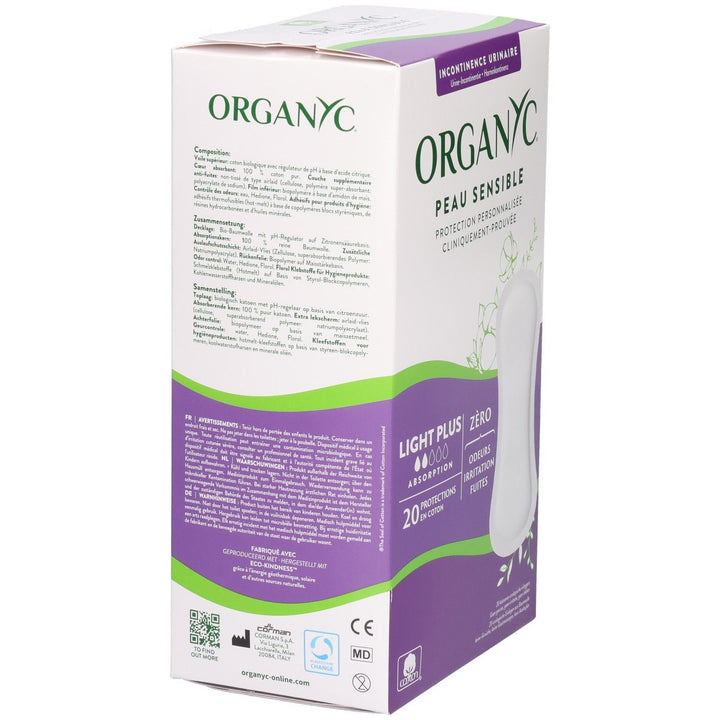 Organyc واقيات يومية للتسرب البولي للسلس الخفيف بلس × 20