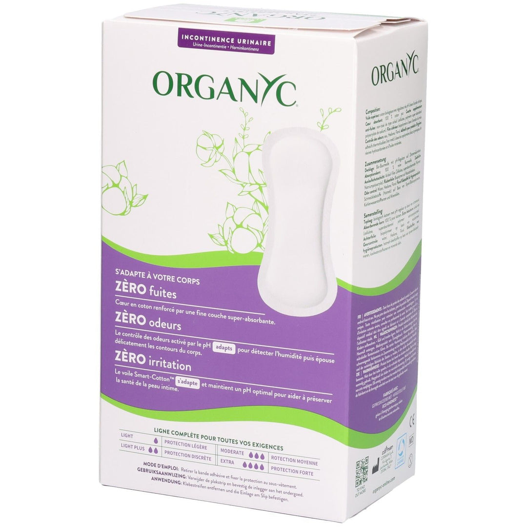 Organyc واقيات يومية للتسرب البولي للسلس الخفيف بلس × 20