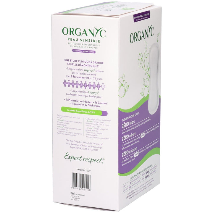 Organyc واقيات يومية للتسرب البولي للسلس الخفيف بلس × 20