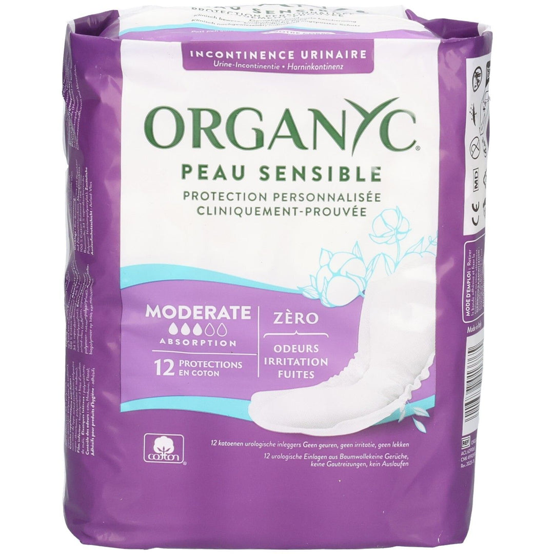 Organyc Normal bladder weakness pads Mild incontinence x12