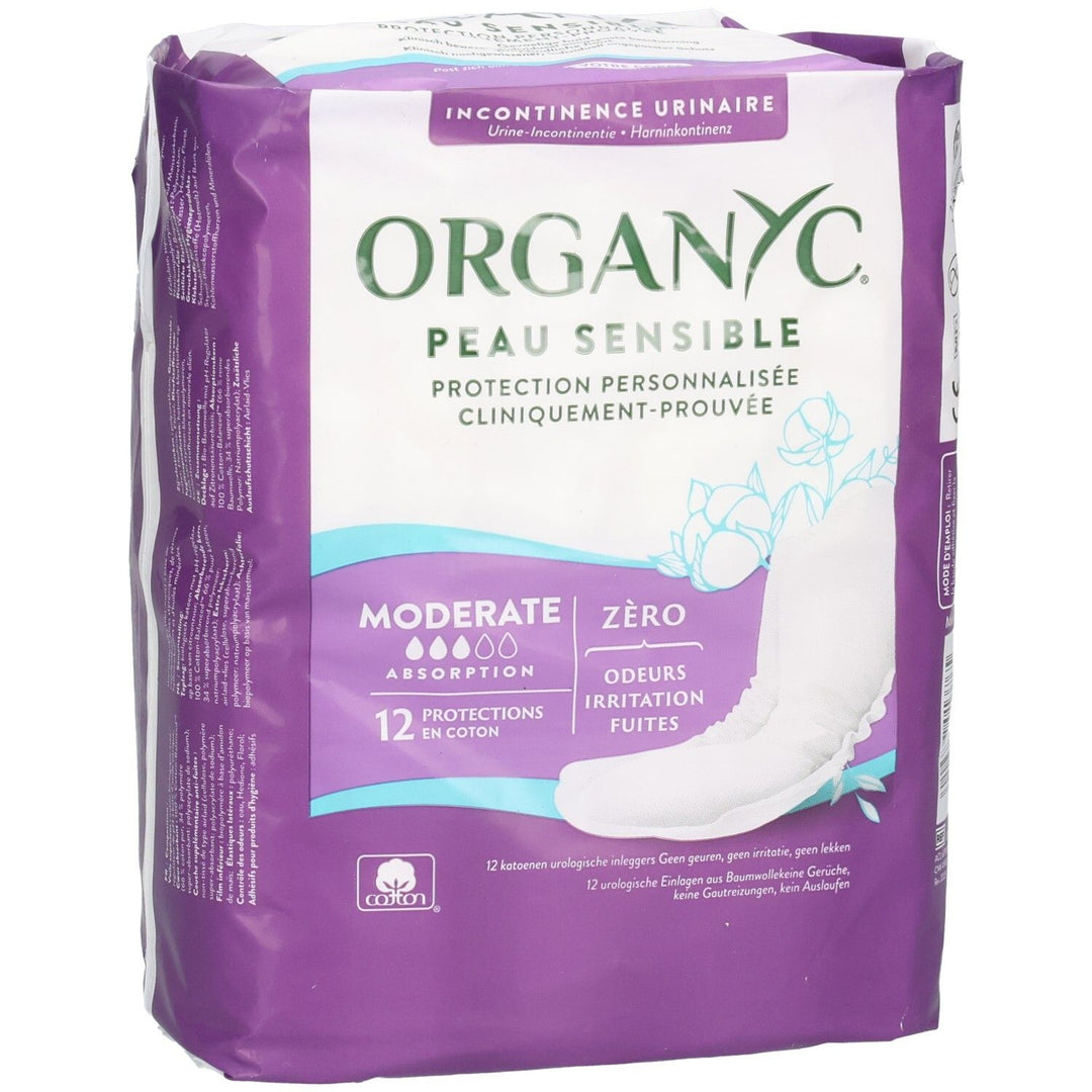 Organyc Normal bladder weakness pads Mild incontinence x12