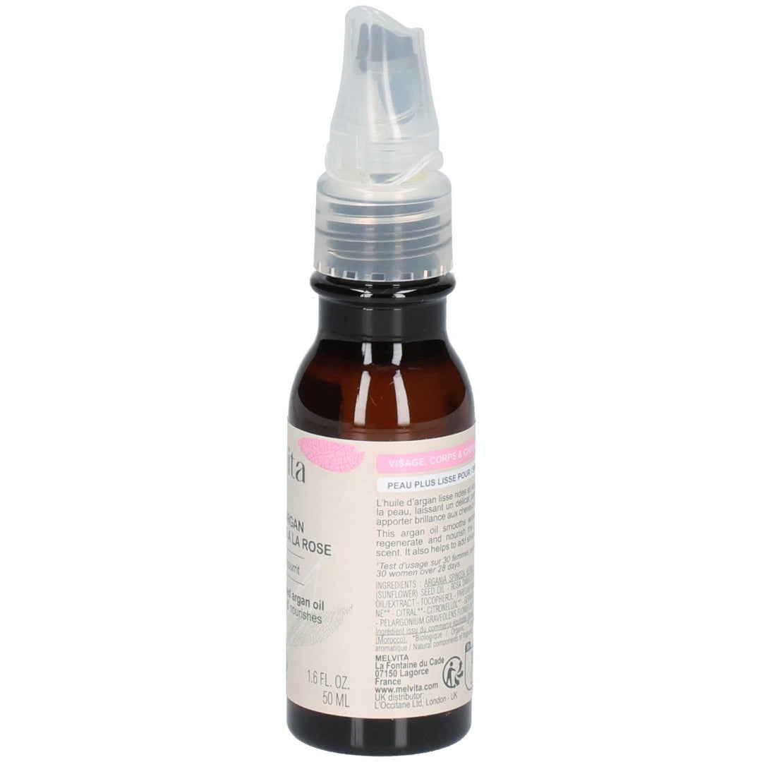 Melvita Óleo de argan orgânico perfumado com rosa 50 ml