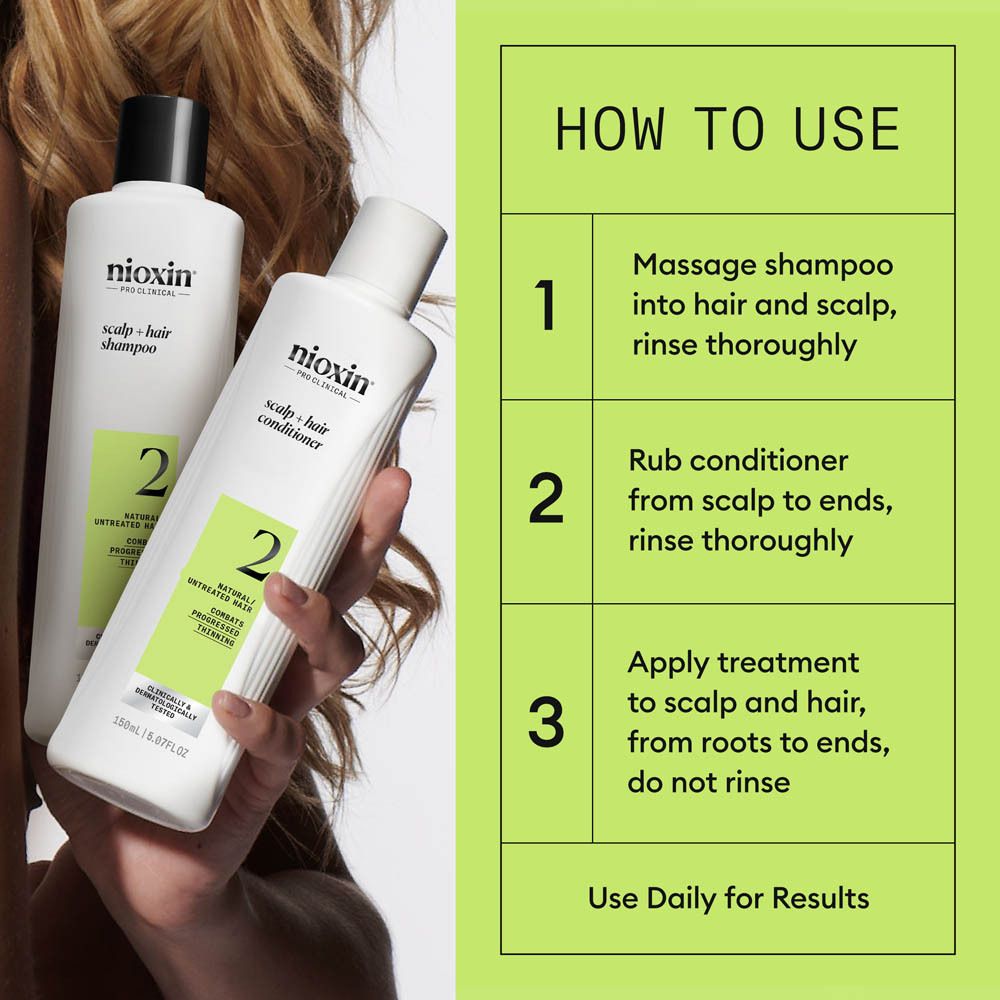 Nioxin System 2 Kit Densifying Treatment for Natural and Very Thinning Hair 340ml (11.5fl oz)