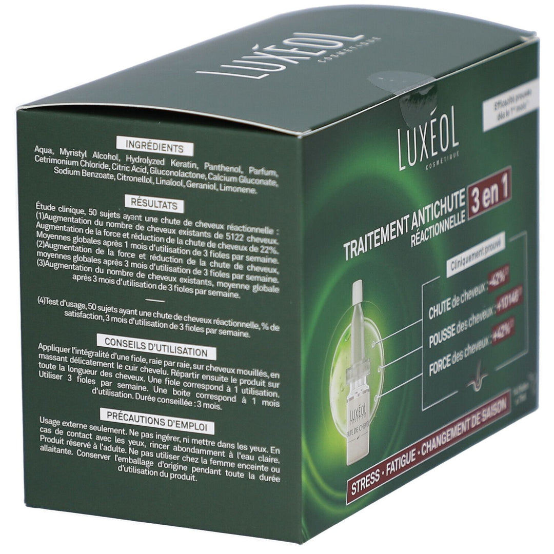 Luxeol 2-en-1 Chute de cheveux réactionnelle 14 ampoules de 7ml