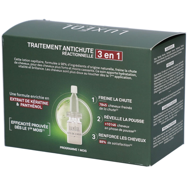 Luxeol 2-en-1 Chute de cheveux réactionnelle 14 ampoules de 7ml