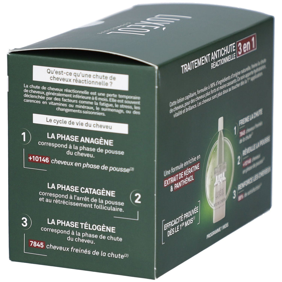 Luxeol 2-en-1 Chute de cheveux réactionnelle 14 ampoules de 7ml