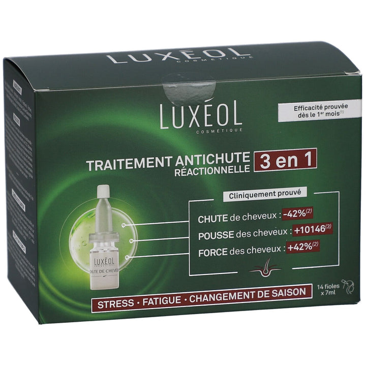 Luxeol 2-en-1 Chute de cheveux réactionnelle 14 ampoules de 7ml