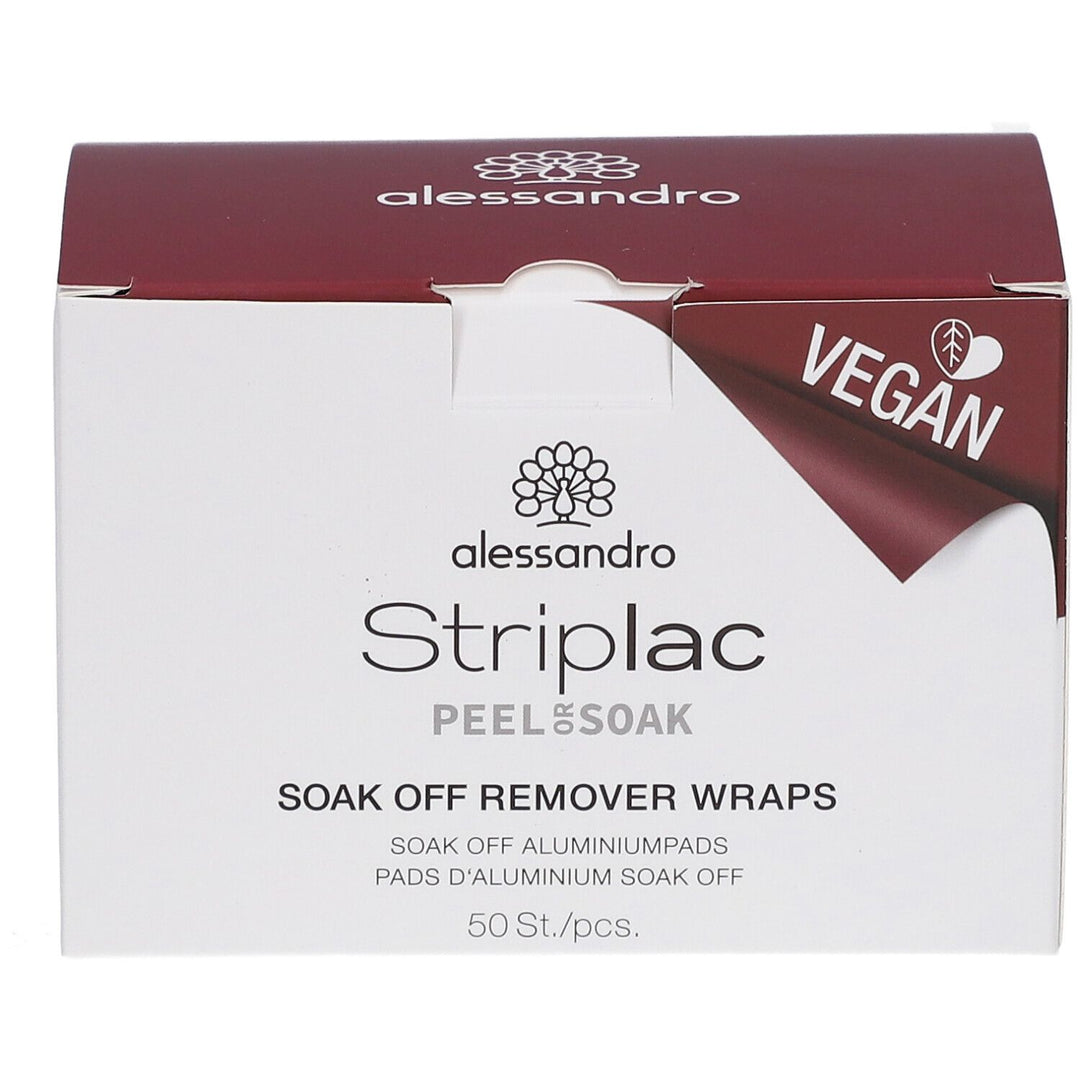 Alessandro Striplac Peel or Soak Wraps for Removing Striplac Soak-Off Varnish x50