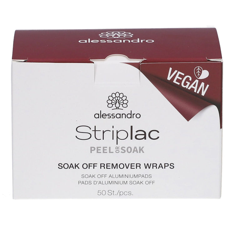 Alessandro Striplac Peel or Soak Wraps for Removing Striplac Soak-Off Varnish x50