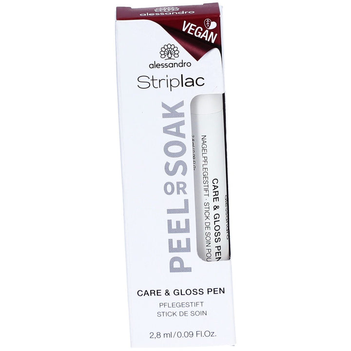 Alessandro Striplac Care & Gloss Pen Peel Or Soak قلم برأس لباد 2.8ml