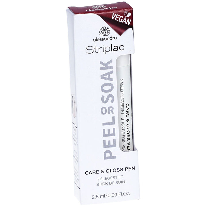 Alessandro Striplac Care & Gloss Pen Peel Or Soak قلم برأس لباد 2.8ml