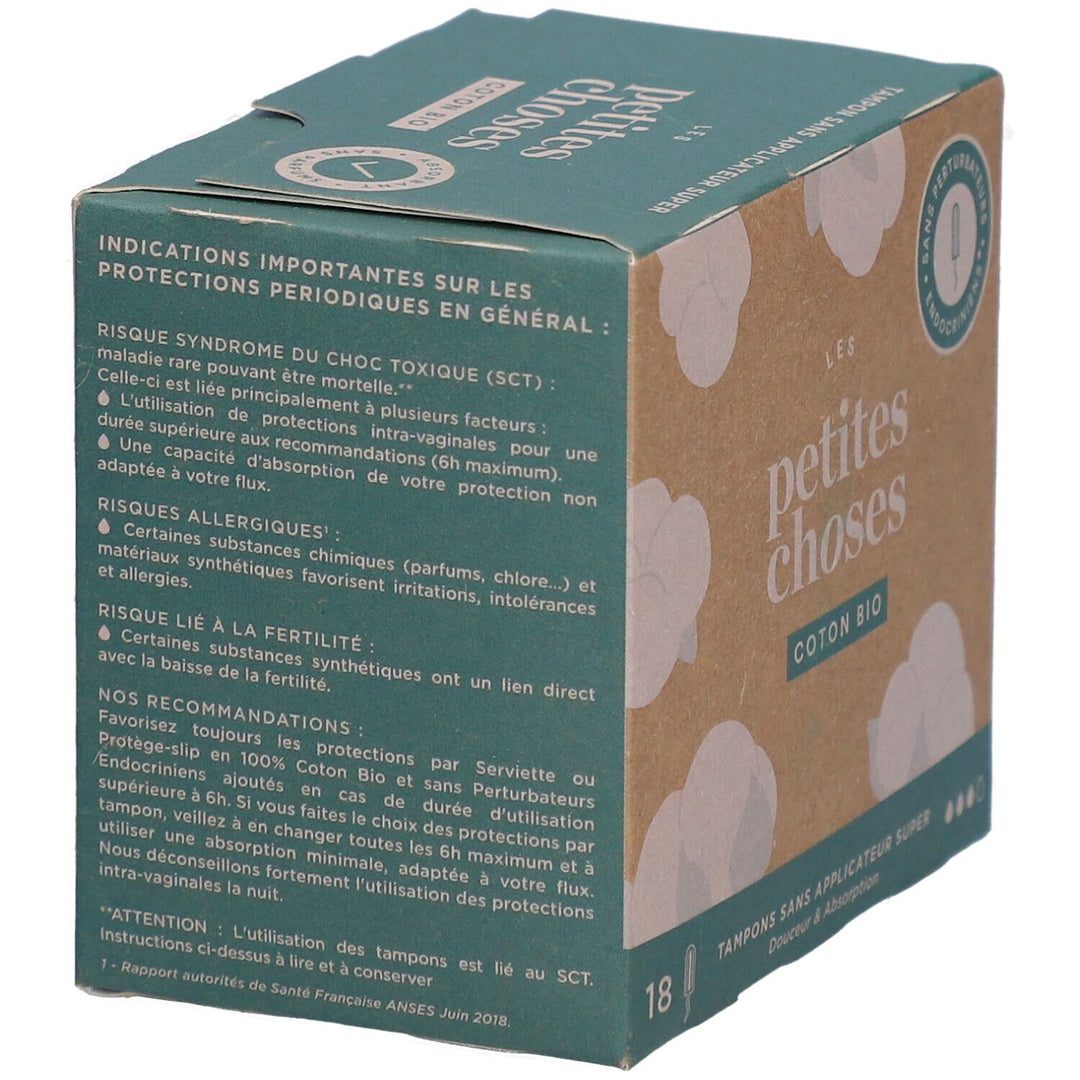 Les Petites Choses Flux Super pads without applicators Bioes cotton Box of 18