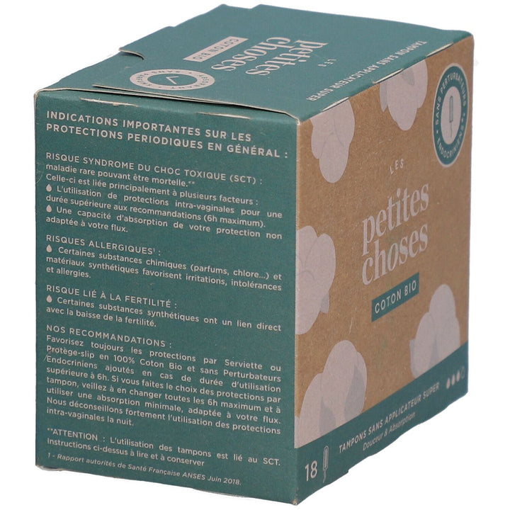 Les Petites Choses Flux Super pads without applicators Bioes cotton Box of 18