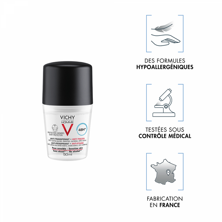 Vichy Anti-Perspirant Roll-On 48h Anti-stains  50ml (1.69fl oz)