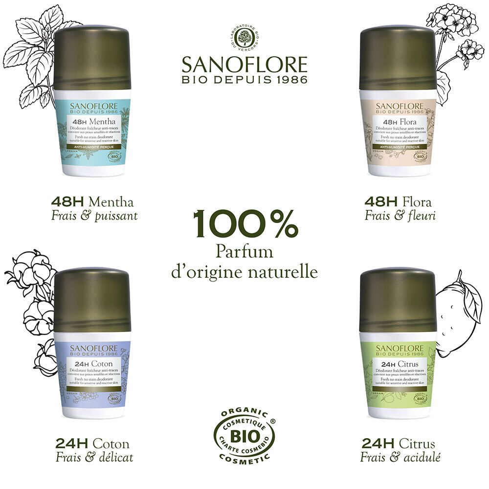 Sanoflore Nuage De Fraicheur مزيل عرق 24 ساعة 50ml