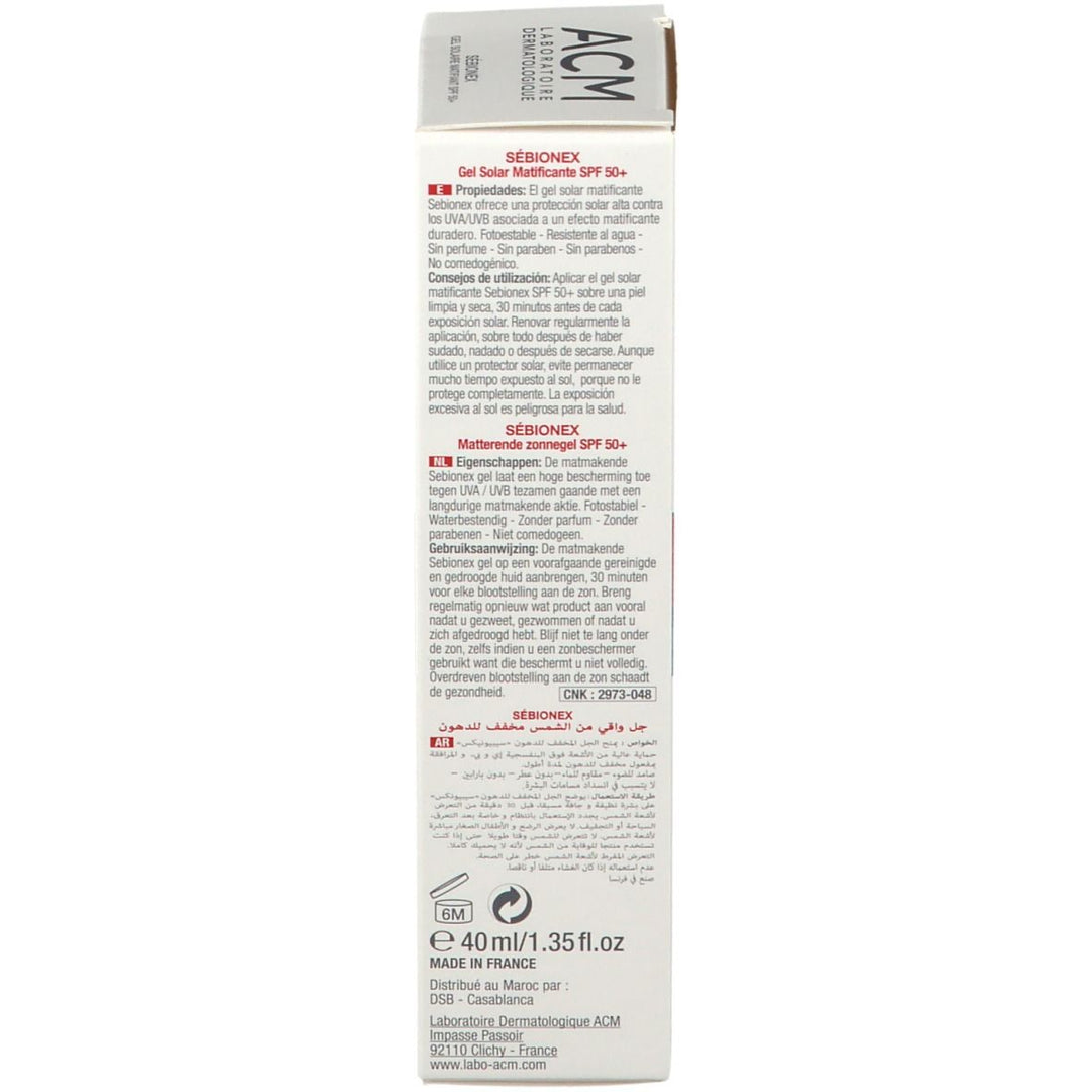 ACM Sébionex SPF 50 Matifying Suncare Gel 40ml (1.35fl oz)