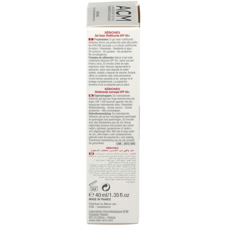 ACM Sébionex SPF 50 Matifying Suncare Gel 40ml (1.35fl oz)