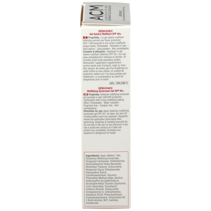 ACM Sébionex SPF 50 Matifying Suncare Gel 40ml (1.35fl oz)