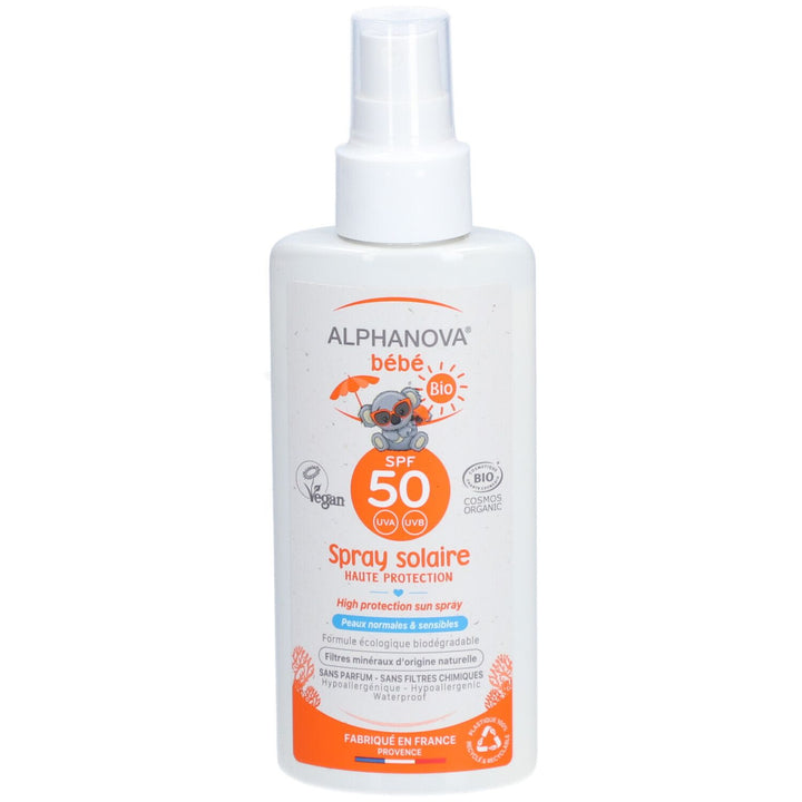 Alphanova Baby Organic Hypoallergenic Sun Spray SPF 50 125g (4.40oz)