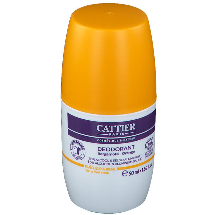 Cattier Deodorante Roll-on al profumo di agrumi, bergamotto e arancia Bio 50ml